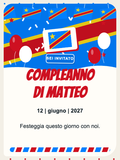 Invito digitale di compleanno: Congo - Kinshasa