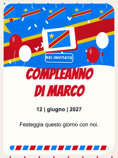 Invito digitale di compleanno: Congo - Kinshasa
