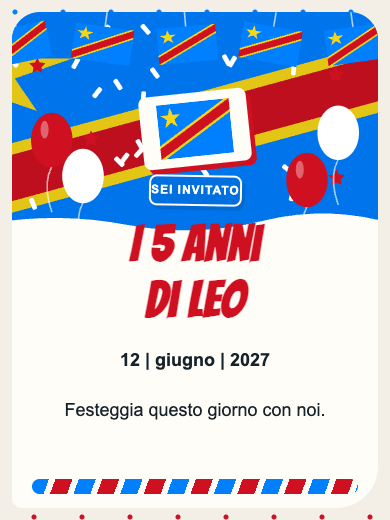 Invito digitale di compleanno: Congo - Kinshasa