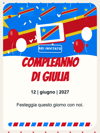 Invito digitale di compleanno: Congo - Kinshasa