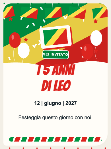 Invito digitale di compleanno: Congo-Brazzaville