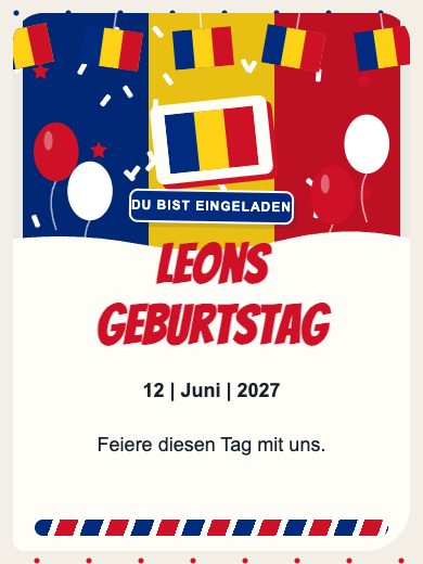 Digitale Geburtstagseinladung: Rumänien