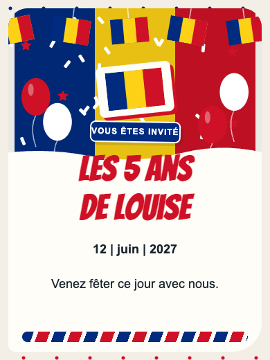 Invitation d’anniversaire numérique: Roumanie