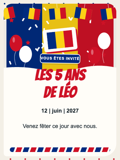 Invitation d’anniversaire numérique: Roumanie