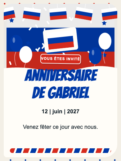 Invitation d’anniversaire numérique: Russie