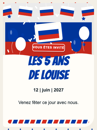 Invitation d’anniversaire numérique: Russie