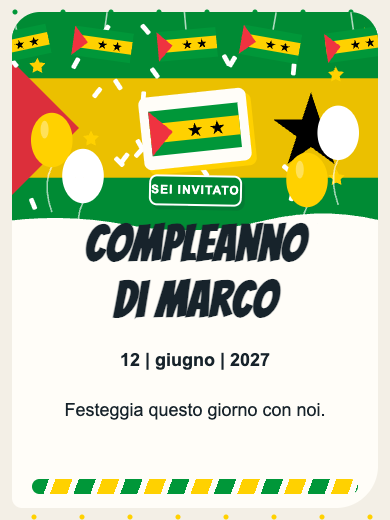 Invito digitale di compleanno: São Tomé e Príncipe