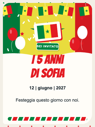 Invito digitale di compleanno: Senegal