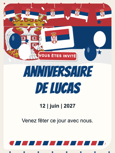 Invitation numérique: Serbie — Pays