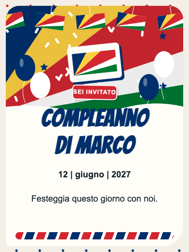 Invito digitale di compleanno: Seychelles
