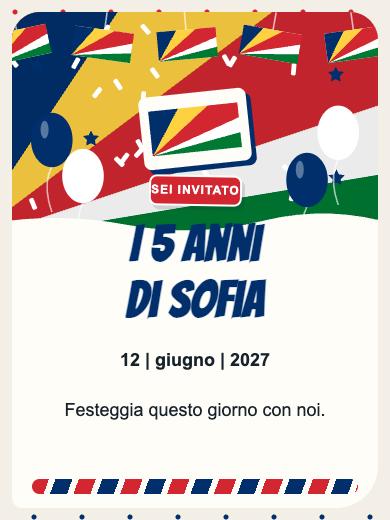 Invito digitale di compleanno: Seychelles