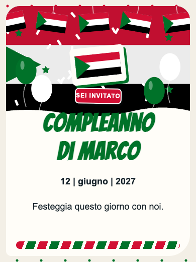 Invito digitale di compleanno: Sudan