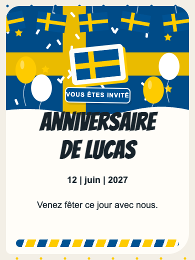 Invitation numérique: Suède — Pays