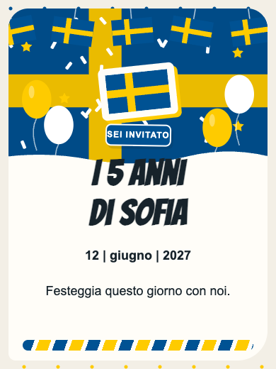 Invito digitale di compleanno: Svezia