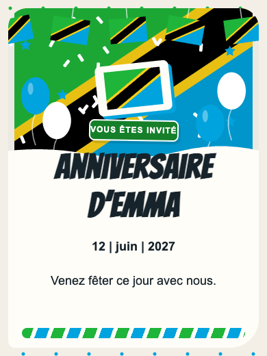 Invitation d’anniversaire numérique: Tanzanie