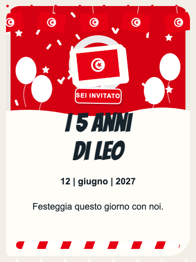 Invito digitale di compleanno: Tunisia
