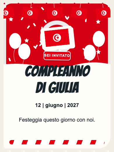Invito digitale di compleanno: Tunisia