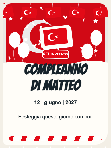 Invito digitale di compleanno: Turchia
