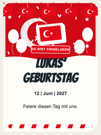 Digitale Geburtstagseinladung: Türkei