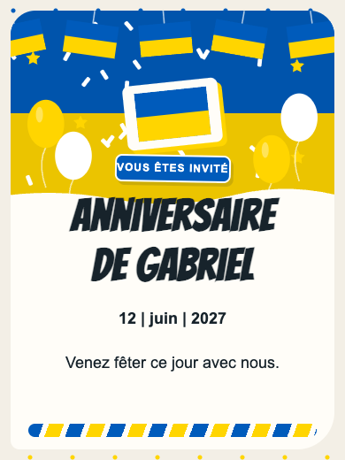 Invitation d’anniversaire numérique: Ukraine