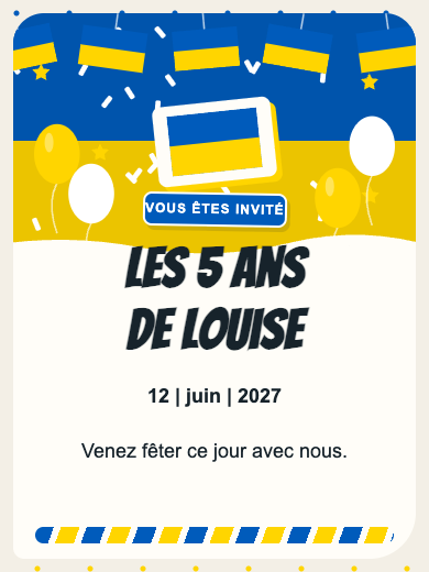 Invitation d’anniversaire numérique: Ukraine