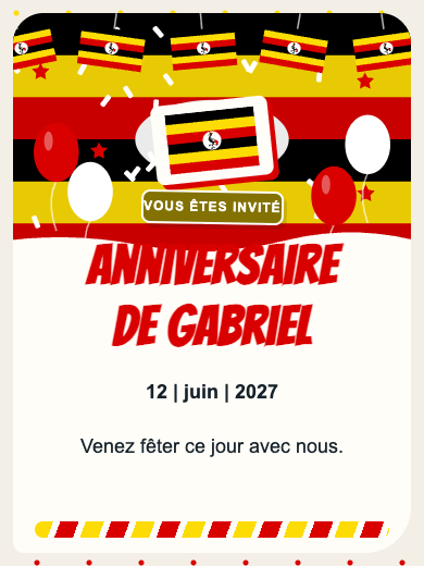 Invitation d’anniversaire numérique: Ouganda