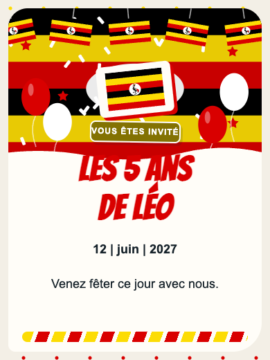 Invitation d’anniversaire numérique: Ouganda