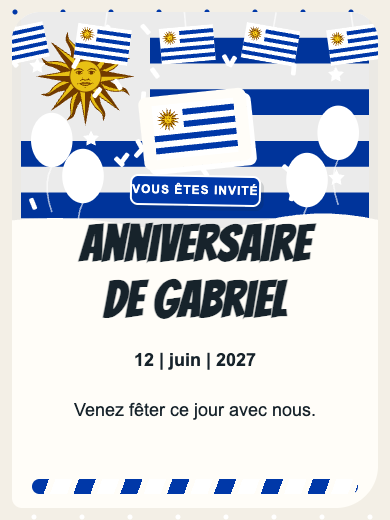 Invitation d’anniversaire numérique: Uruguay