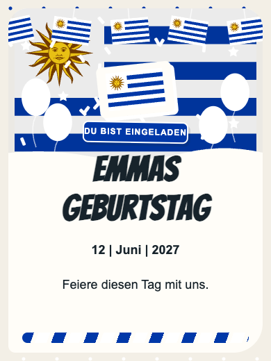 Digitale Geburtstagseinladung: Uruguay