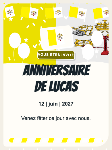 Invitation d’anniversaire numérique: État de la Cité du Vatican