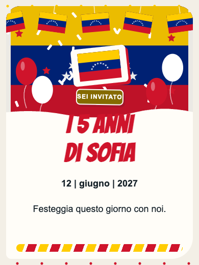 Invito digitale di compleanno: Venezuela