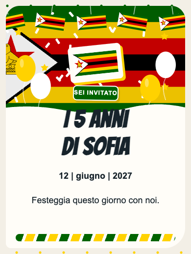 Invito digitale di compleanno: Zimbabwe