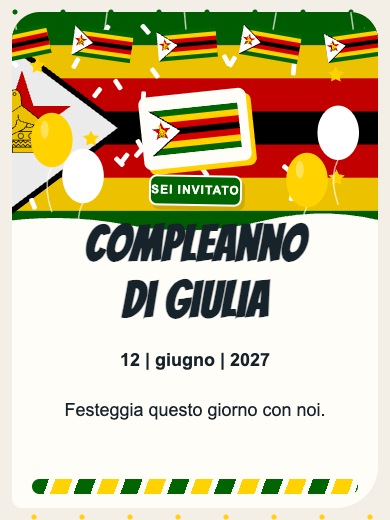 Invito digitale di compleanno: Zimbabwe