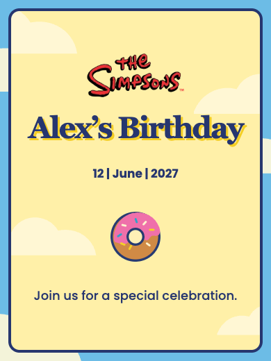 Digital birthday invitation: The Simpsons