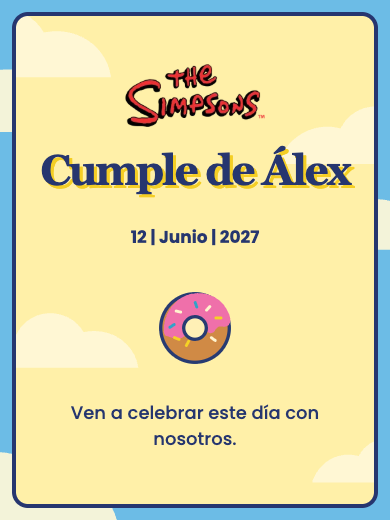 Invitación digital de cumpleaños: Los Simpson