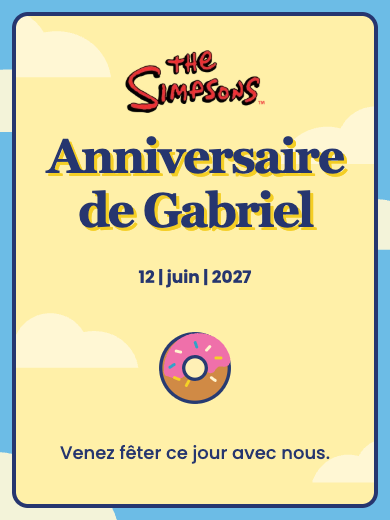 Invitation d’anniversaire numérique: Les Simpson