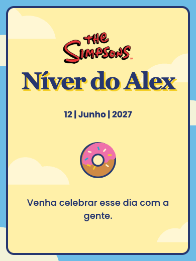 Convite digital de aniversário: Os Simpsons