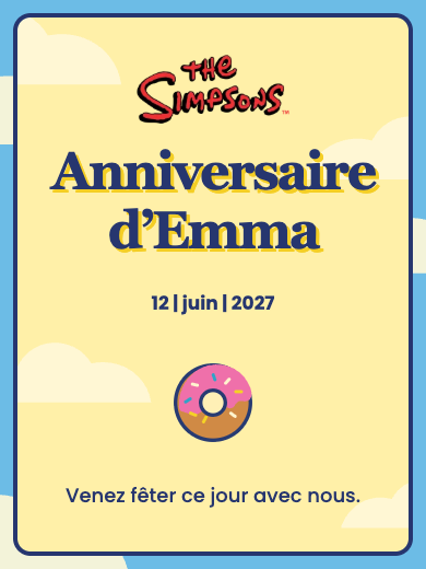 Invitation d’anniversaire numérique: Les Simpson