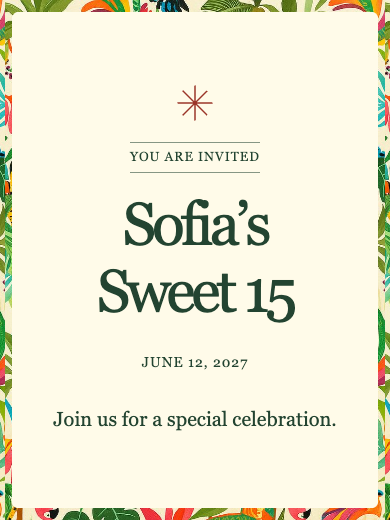 Online invitation: Brazilian Tropical
