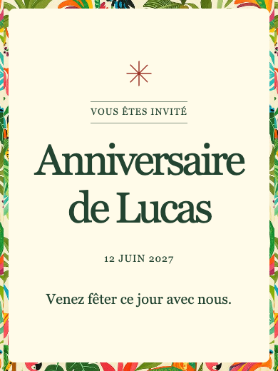 Invitation d’anniversaire numérique: Tropical brésilien